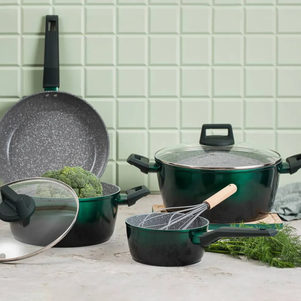 Garnek aluminiowy z pokrywką Ombre Green