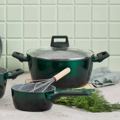 Garnek aluminiowy z pokrywką Ombre Green