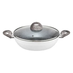 Patelnia głęboka z powłoką Qualum Basic Stone Edition 28 cm Wavy