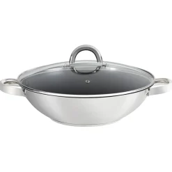 Patelnia wok z dwoma uchwytami 30 cm z pokrywką Storm