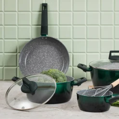 Patelnia z powłoką Qualum Ceramic Stone Edition Ombre Green
