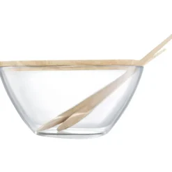 Salaterka z pokrywą i sztućcami 23 cm Natural