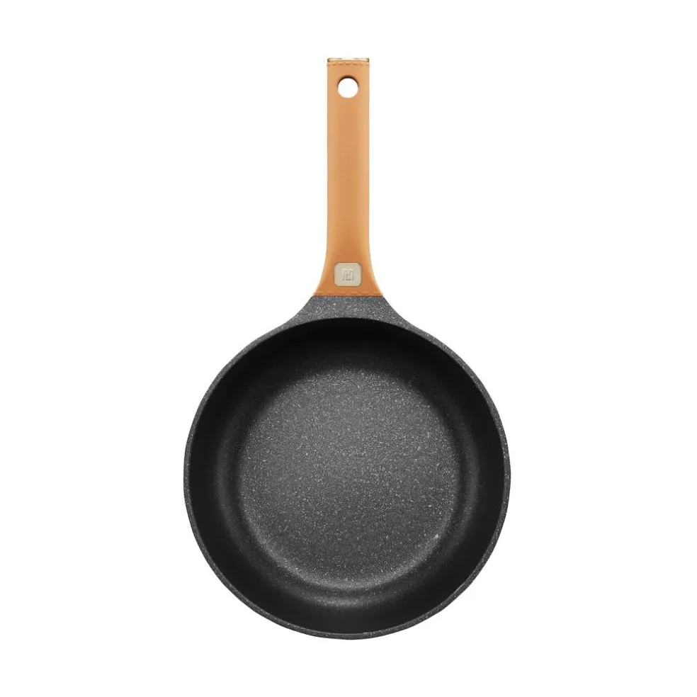 Zestaw patelni z powłoką Qualum Basic Stone Edition 3-elementowy Camel