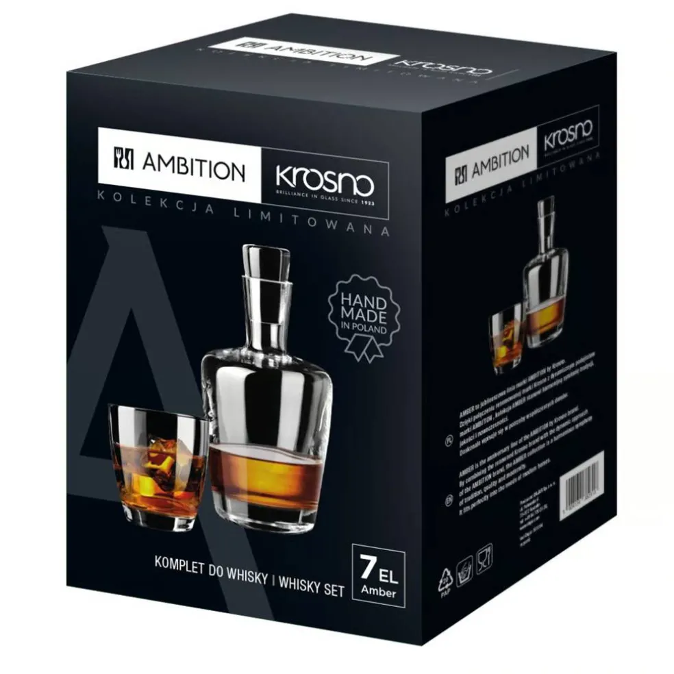 Zestaw szklanek do whisky z karafką 7-elementowy Amber
